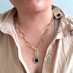 Anthropolgie Tova Sherry Link Gold Plated Pendant Necklace